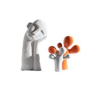 Cool Stuff to Put on Shelves Modern Decor Statues Contemplative Boy and Foot Figurines - White and Orange Resin and Ceramic Abstract Art Room Home Decor Room Decor Aesthetic