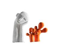 Cool Stuff to Put on Shelves Modern Decor Statues Contemplative Boy and Foot Figurines - White and Orange Resin and Ceramic Abstract Art Room Home Decor Room Decor Aesthetic