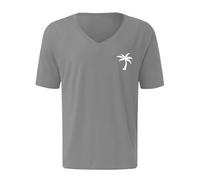Cool Stuff Under 10 Pounds Summer Tops for Men UK Men's Summer Beach Coconut Print V Neck Short Sleeved T Shirt Smart Casual Dress T Shirts For Men Uk Mens Fashion Clothes Sale of Clearance clothing