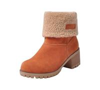 cool stuff under 10 pounds under 1 pound Ladies Boots Winter Snow Boots Warm Fur Lined Mid Boots Casual Comfort Chunky Heel Walking Booots Non Slip Ankle Boots Waterproof Wedge waterproof shoes