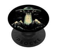 Cool Stylish UFO Alien Retro Pop Art PopSockets Adhesive PopGrip for Mobile Phones with Smooth, Hard, Plastic Cases or Backs