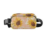 Cool Sunflower Rose Gold_1 Trendy Crossbody Bag Waist Packs for Men Women Water Resistant Sling Chest Bag with Adjustable Strap for Cycling Hiking Gym