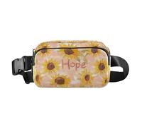 Cool Sunflower Rose Gold Fashionable Fanny Pack Waist Bag for Women Men Teens Water Resistant Crossbody Shoulder Bag with Adjustable Strap for Travel Running Hiking