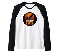 Cool Sunrise Eagle with Palm Trees Costume Raglan Baseball Tee
