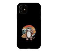 Cool Surf Otter Retro Beach Sunset Case for iPhone 11