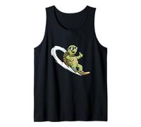 Cool Surf Turtle Cartoon Funny Beach Summer Tank Top