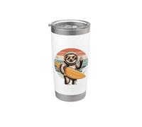 Cool Surfer Sloth Retro Sunset Stainless Steel Insulated Tumbler