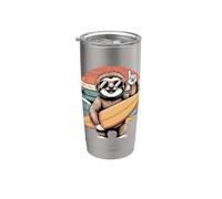 Cool Surfer Sloth Retro Sunset Stainless Steel Insulated Tumbler