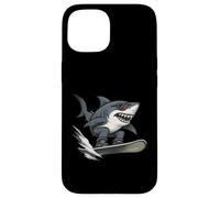 Cool Surfing Shark On Skateboard Cartoon Case for iPhone 15