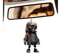 Cool Swinging Skull Car Pendant,Skull Car Rear View Mirror Hanging Ornament Accessories Interior For Women Men Goth Swinging Skeleton Pendant Charm Things