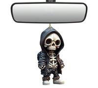 Cool Swinging Skull Car Pendant,Skull Car Rear View Mirrors Hanging Ornament Accessories Interior For Women Men Goth Swinging Skeleton Pendant Charm Things