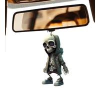 Cool Swinging Skull Car Pendant,Skull Car Rear View Mirrors Hanging Ornament Accessories Interior For Women Men Goth Swinging Skeleton Pendant Charm Things