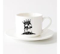 Cool Tea and Coffee Mug Laughing and Crying Skulls Drama （6oz/175ml） for Coffee, Soup, Tea, Milk, Latte, hot Cocoa, Ladies, Men，Sets Tea Cup with Saucers (White)