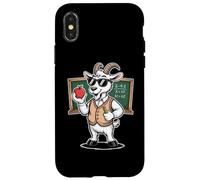 Cool Teacher Goat With Chalkboard X Equals Plus 2 Case for iPhone X/XS