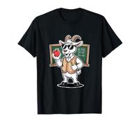 Cool Teacher Goat with Chalkboard X Equals Plus 2 T-Shirt