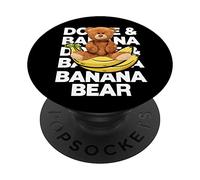 Cool Teddy Bear Banana Style, Banana Bear Graphic Design PopSockets Swappable PopGrip