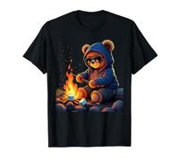 Cool Teddy Bear Campfire Adventure Marshmallows Camping T-Shirt
