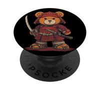 Cool Teddy Bear in Samurai Costume for Ninja Lovers PopSockets Adhesive PopGrip