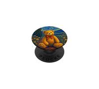 Cool Teddy Bear in the Starry Night Painting Concept Art PopSockets Adhesive PopGrip