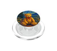 Cool Teddy Bear in the Starry Night Painting Concept Art PopSockets PopGrip for MagSafe