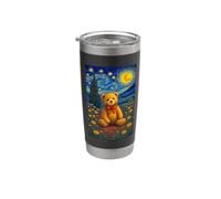 Cool Teddy Bear in the Starry Night Painting Concept Art Stainless Steel Insulated Tumbler