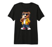 Cool Teddy Bear with Sunglasses Eating Ice Cream Premium T-Shirt
