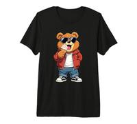 Cool Teddy Bear with Sunglasses Eating Ice Cream Premium T-Shirt