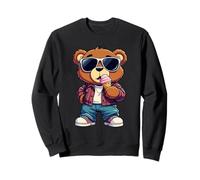 Cool Teddy Bear with Sunglasses Eating Ice Cream Sweatshirt