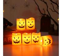 Cool Things for Boys Rooms 14 And up Halloween Without Flame Candles LED Flash Battery Pillar Candles Like Autumn Halloween Holiday Party Decorative Set Galaxy Projector Light (Orange, 3.7x4.5cm)