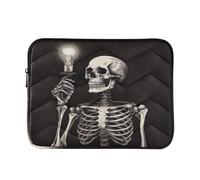 Cool Thinking Skull Laptop Sleeve Bag for 13-13.3Inch, Waterproof Shockproof Laptop Quilting Case, Slim Lightweight Design for Work-M