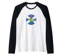 Cool Thistle Scotland Flag St Andrews Day Proud Scottish Fan Raglan Baseball Tee