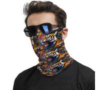 Cool Tiger Doodle Decorative Half Face Headwear Breathable Half Face Scarf Facial Shield For Outdoor Workout Climbing