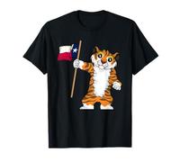 Cool Tiger Holding Texas Flag Kids Tiger Lover Texas T-Shirt