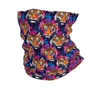 Cool Tiger Pink Doodle Anitdust Neck Gaiter Stylish Face Cover Headband For Outdoor Running Skiing