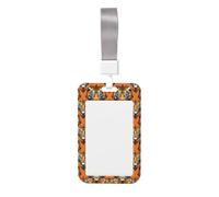 Cool Tiger Print Badge Holder with Lanyard, Hard Plastic Vertical Name ID Card Badge Holders