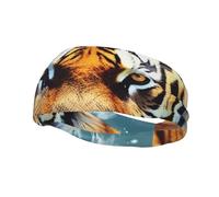 Cool Tiger Sweatbands Instant Cooling Moisture Wicking Sport Headbands for Men Workout Headband for Women Running Headband Stretch Tennis Athletic Sweatband Unisex Hairband