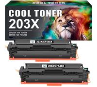 Cool Toner 203X Toner Cartridge Compatible Replacement for HP 203X 203A Color Laserjet Pro MFP M281fdw M254dw M281fdn M281cdw M280nw M254nw M254dn M281 M254 CF540X CF540A (Black, 2Pack)
