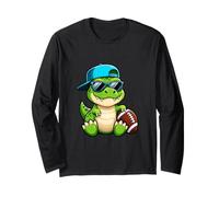 Cool TRex American Football Player Cartoon Design Long Sleeve T-Shirt