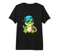Cool TRex American Football Player Cartoon Design Premium T-Shirt