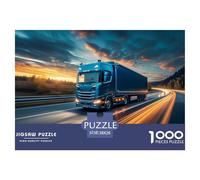 Cool Truck1000Piece JigsawPuzzlesTransportation ForAdult Colourful LargePiecePuzzles Age12+byth Challenging The Impossible Difficult Game Brainteasing Adults Jigsaw Puzzle 38x26cm/1000pcs