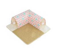 Cool Tunnel Cat House for Cats - Play & Sleep Bed with Cooling Mat, Anti-Slip Oxford Cloth, Removable Washable Cover & Hanging Ball Toy (Large/Small, Up to 18 Catties) (50×50cm)