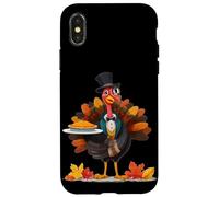 Cool Turkey with Top Hat and Autumn Pie Costume Case for iPhone X/XS