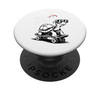 Cool Turtle on Skateboard Funny Turbo Vintage Gift PopSockets Adhesive PopGrip