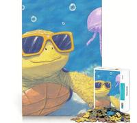 Cool Turtle Underwater Jigsaw 1000 Pieces for Teenagers Strong Memory, Snug Cut, Joyful Challenge, Home Display (50x75cm)