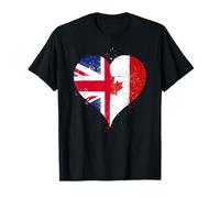 Cool UK Canada Flag for Proud Canadian British or Canadians T-Shirt