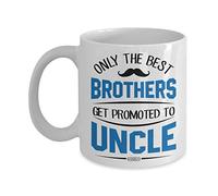 Cool Uncle Ceramic Coffee Mug Cup - Only The Best Brothers Get Promoted to Uncle | Best Father's Day, Uncle Aunt Day Gift for Uncle, Men, Brother -White