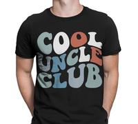 Cool Uncle Club Retro Mens T-Shirt Fun and Colorful Psychedelic Design Great Gift for Uncles Soft Cotton for Everyday Wear Perfect for Casual #T490 L Black