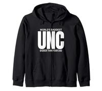 Cool Uncle Funny Quote Worlds Baddest UNC Zip Hoodie