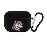 Cool Unicorn With Dental Braces Smile Earphone Case PC Bluetooth Earbud Cove Headphone Cases Compatible with Airpods Pro Black-style