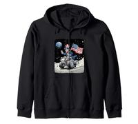 Cool US Moon Vehicle Zip Hoodie